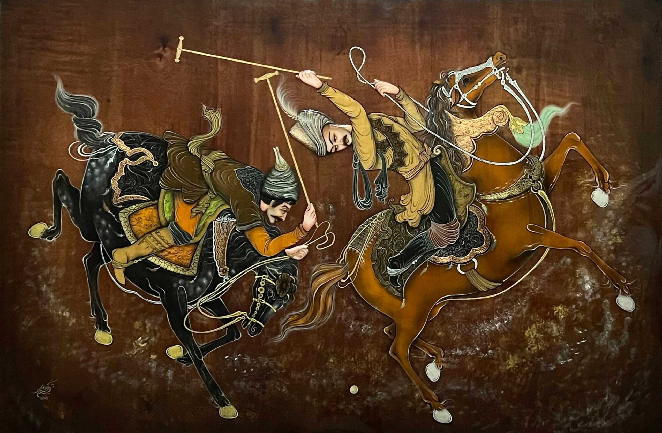 تابلو معرق مینیاتور چوگان